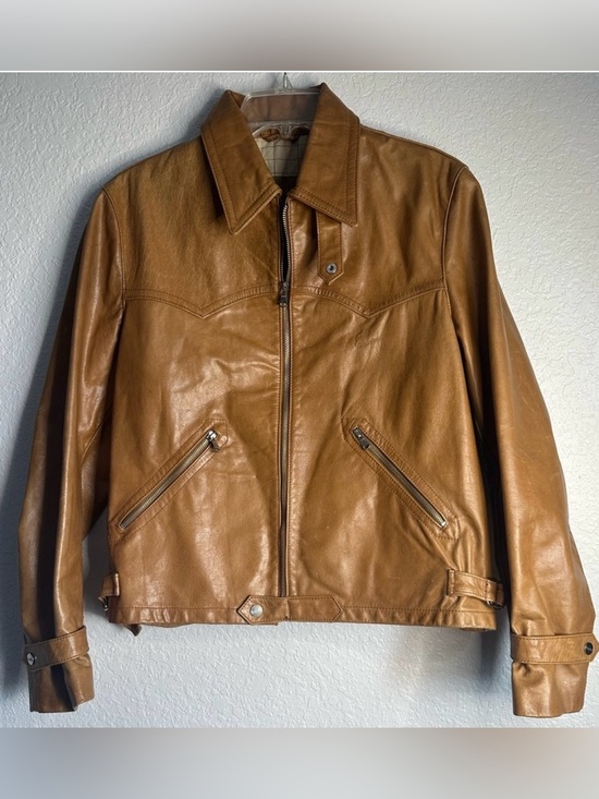Vespa Leather Moto Jacket Camel Color